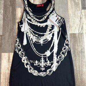 New York and Company Womens Medium Blouse, Black And White